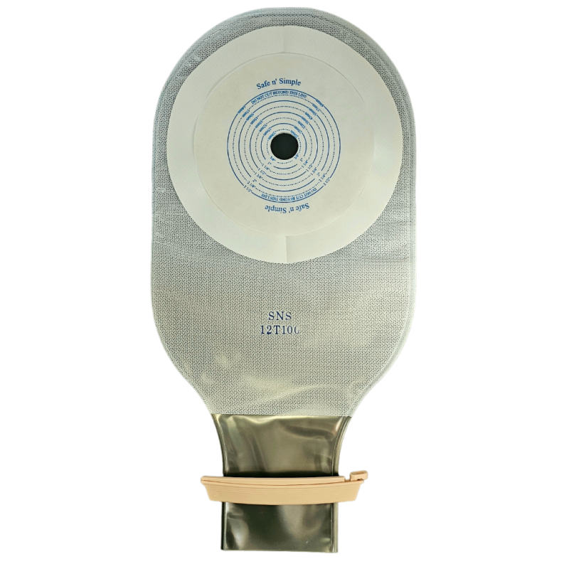 SNS12T10F Калоприймач однокомпонентний, відкритий, прозорий, з фільтром, з додатковим пластирем по периметру пластини, ОДВ 19-64 mm